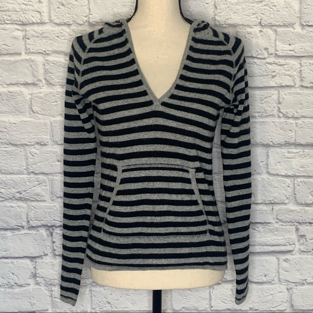 Gap Cashmere Striped Hooded Pullover Sweater